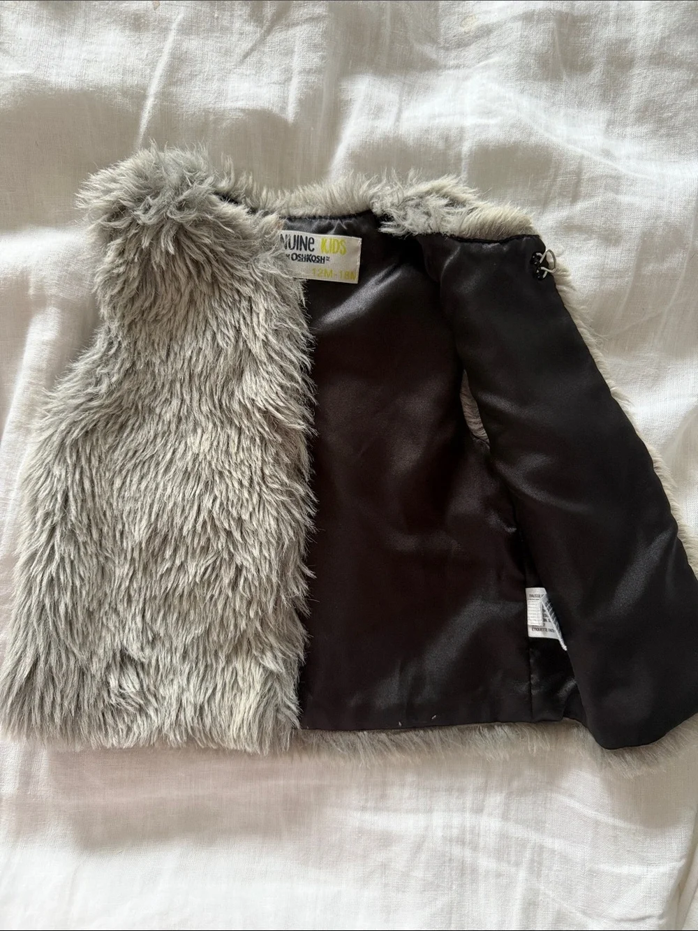 Baby girl Faux Fur Vest - Gray size 12m